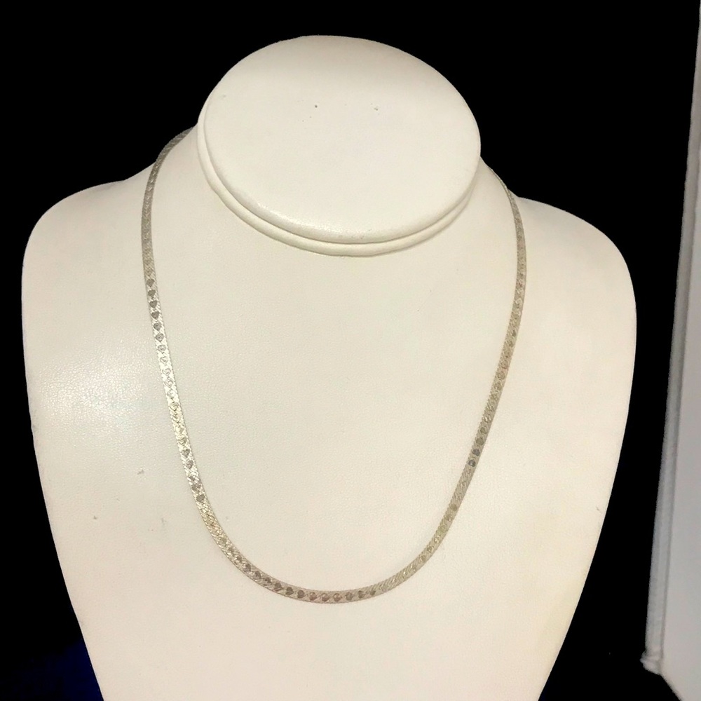 Sterling Silver Necklace w/ Laser engraved hearts.